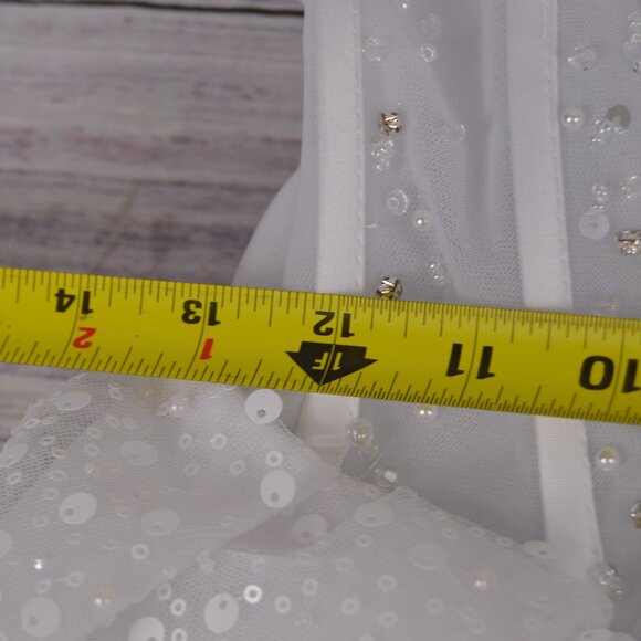 Prom Dress Ball Gown Quinceanera White Sparkly Sz 0 2 4 SEE MEASUREMENTS NWT - Picture 10 of 16